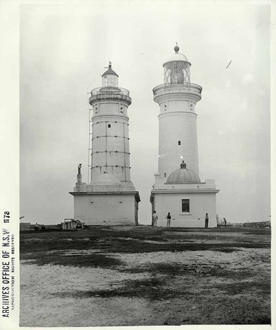 Macquarie Lighthouse old and new, c. 1883