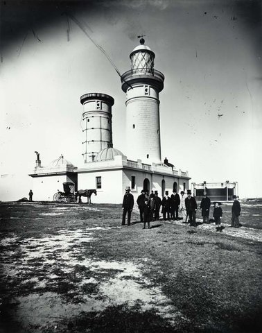 Macquarie Lighthouse old and new removed lantern, c. 1883