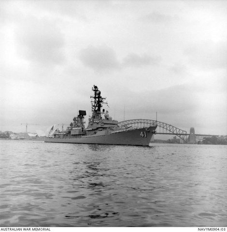 HMAS Brisbane departs Sydney for its second Vietnam tour, 1971