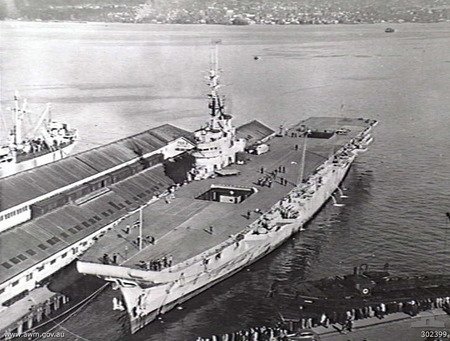 HMS Glory (R62) at Sydney 1945