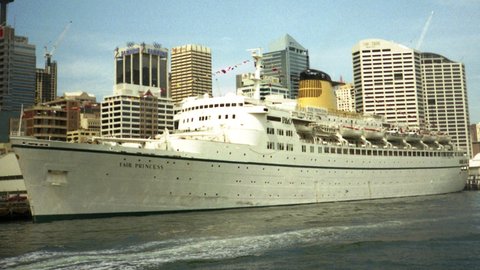 Passenger Cruise Liner Fair Princess at Darling Harbour (cropped), 1999