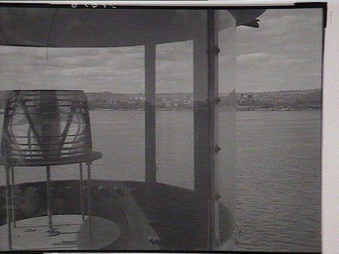 Fort Denison, view from inside showing signal light, 1949