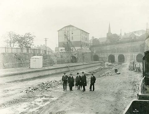 North Sydney station under construction, 1931