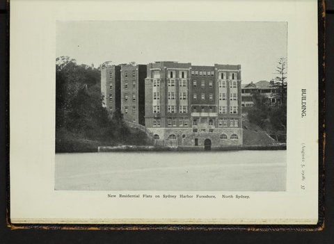 New residential flats on Sydney Harbour Foreshore North Sydney, 1908
