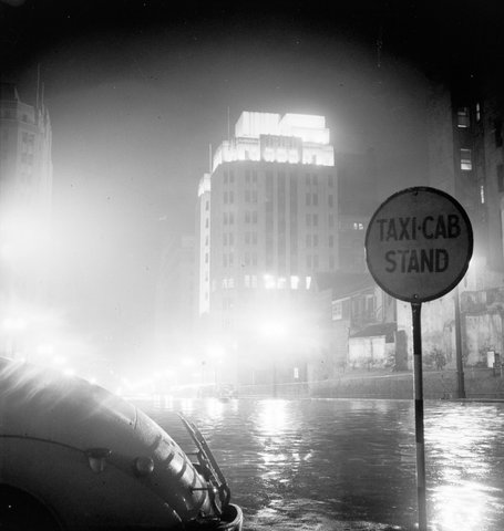 Taxi cab stand at night, Martin Place, Sydney, c. 1938