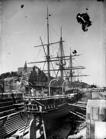 HMS Curacoa in drydock in Sydney Flickr 3112019037 7b8b4f556a o, 1890s