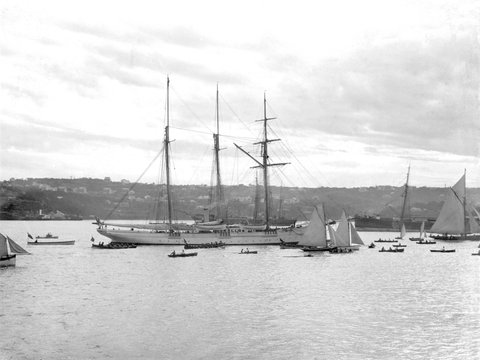 Sunbeam & other craft Sydney Harbour, 1887