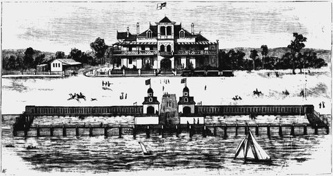 Thomas Saywell's Sea Baths and Hotel (The Sydney Mail, 18 Dec 1886, p28)