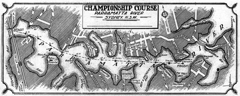 Championship Sculling Course Parramatta River Sydney NSW Australia 1920