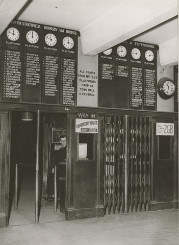 Indicator boards at Wynyard old1, 1948