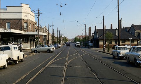 Mitchel Rd. Alexandria 1950s colour, c. 1955