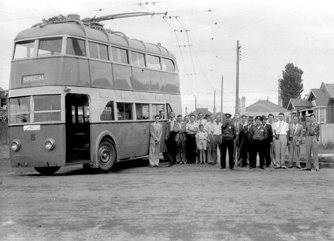 Sydney trolleybus number 5 - 1953