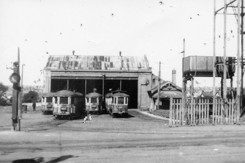 Enfield tram depot late 1940's, 1940s