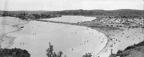 Panorama Narrabeen from the air 1939