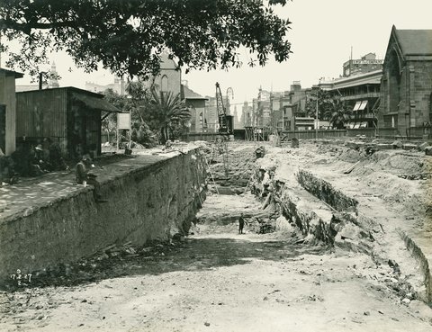 Excavation at York Street north, 1927