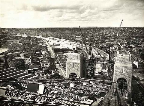 Sydney Harbour Bridge - North Pylon Towers under Construction, c. 1931