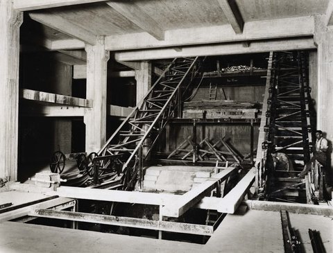 Wynyard Station - Erecting Escalators, c. 1930
