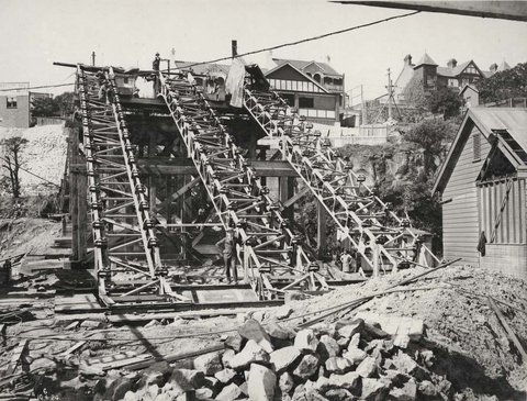 Escalators. New Lavender Bay Station, 1924