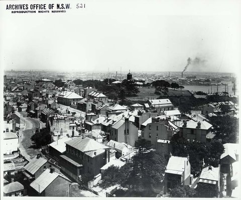 Across The Rocks looking west towards Observatory Hill, c. 1912