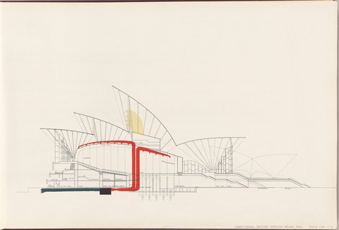 Longitudinal Section Through Major Hall (Sydney Opera House), 1958