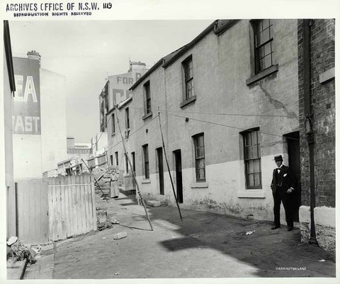 Harrington Lane, The Rocks, 1901