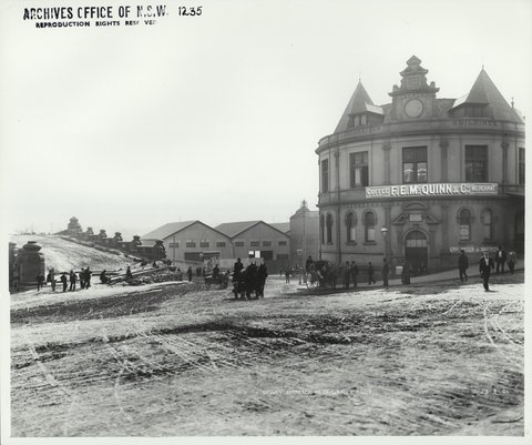 Approach to Pyrmont Bridge from Sydney - as originally built, 1901