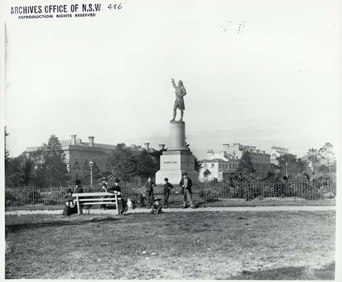 Captain Cook statue, Hyde Park, c. 1879