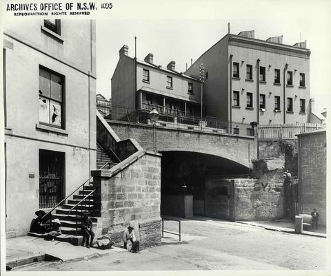 Playfair Stairs, The Rocks, 1901
