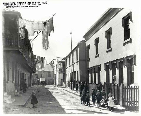 Playfair Street, The Rocks, 1901