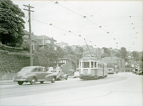 Erskine Street Tram, Double Bay, 1949