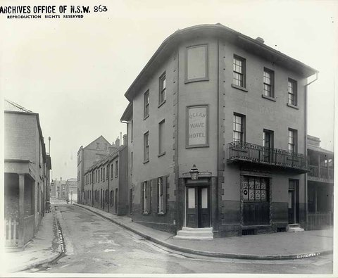 Ocean Wave Hotel, The Rocks, 1901
