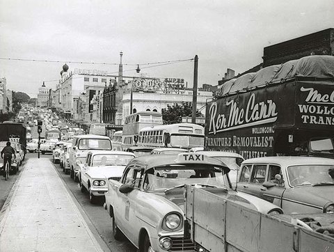 Traffic congestion, c. 1962