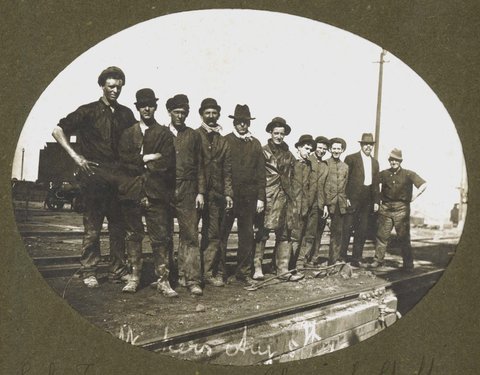 Eveleigh Workshops during the 1917 railway strike