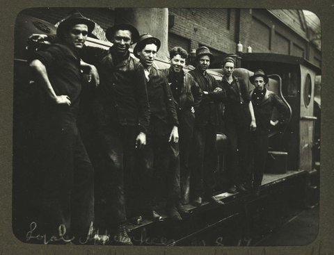 Eveleigh Workshops during the 1917 railway strike