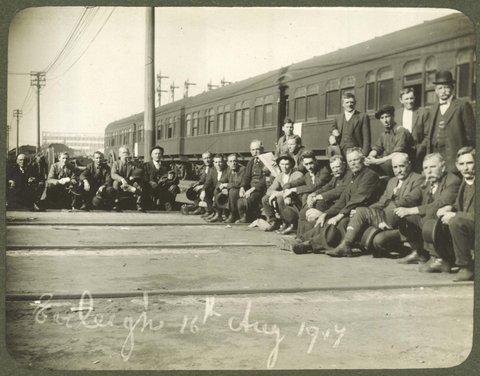 Eveleigh Workshops during the 1917 railway strike