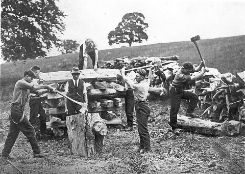 Woodchopping at Scheyville, c. 1926