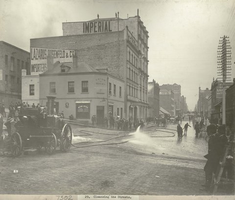 Cleansing the streets, c. 1900