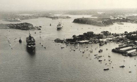 Water Pageant looking West - Sydney Harbour Brdige opening, 1932