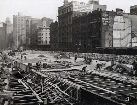 Wynyard Station - Pouring Roof Slab, c. 1930
