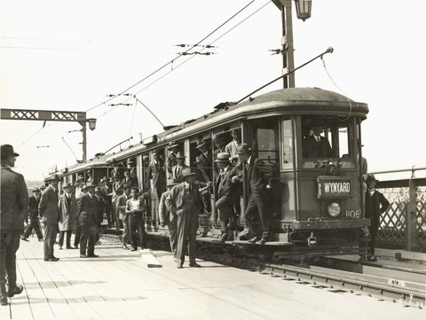 First Tram across Bridge, 1932