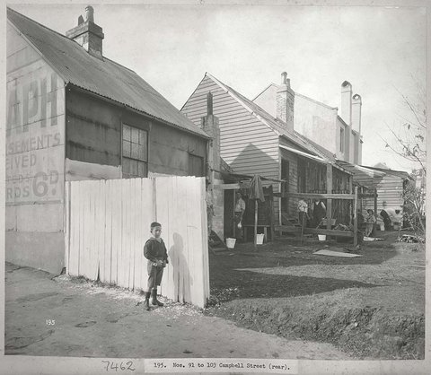 Numbers 91 to 103 Campbell Street, Surry Hills, Sydney (rear), 1900