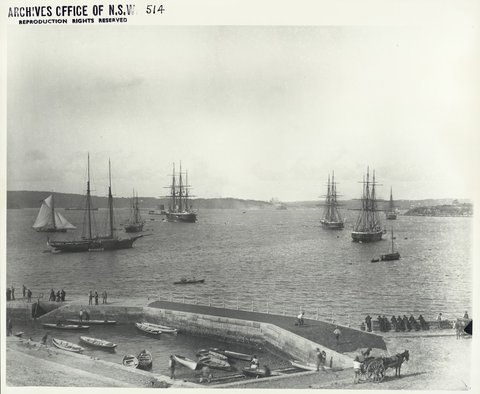Looking towards Fort Denison from Farm Cove, Sydney, 1880s