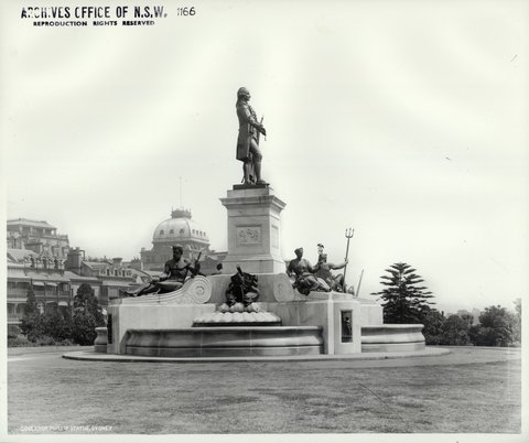 Governor Phillip statue in the Botanic Gardens, Sydney (NSW), 1897