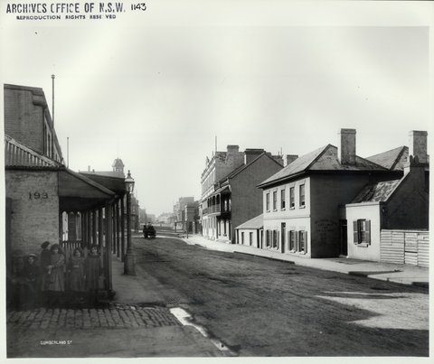 Cumberland Street (showing No.193 and Belvidere House), The Rocks (NSW), 1901