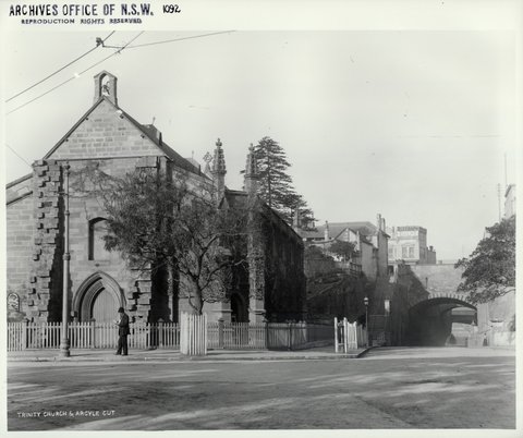The Garrison Church at the Argyle Cut, The Rocks (NSW), 1901