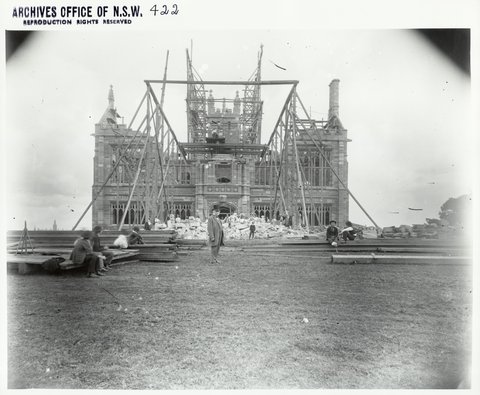 Sydney University - construction of Medical School, c. 1890