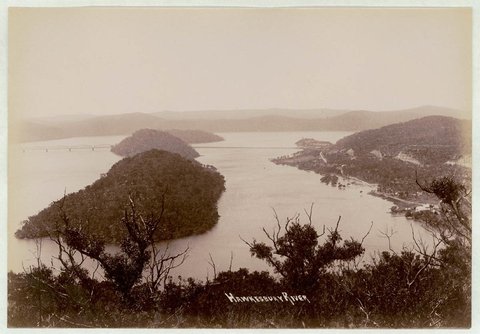 Long Island in the Hawkesbury River circa 1900-1910. Aspect is to the east from Muogamarra Nature Reserve, 1900–10