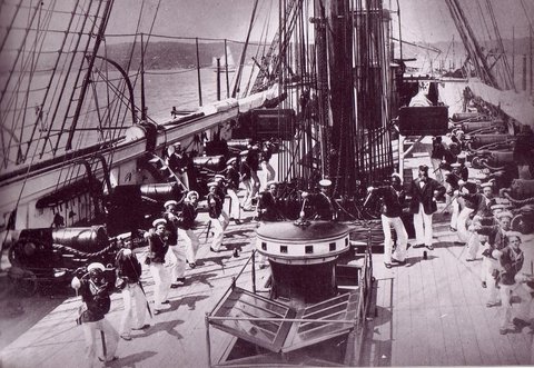 HMS Wolverine (1863) cutlass drill, 1882