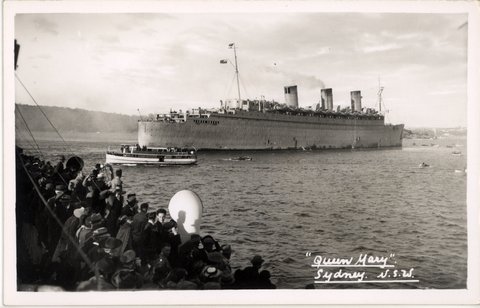 HM Troopship Queen Mary in Sydney, World War II photographer unknown, 1940