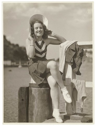 Portrait taken on the beach for newspaper, Sydney area, 193- Sam Hood, 1938